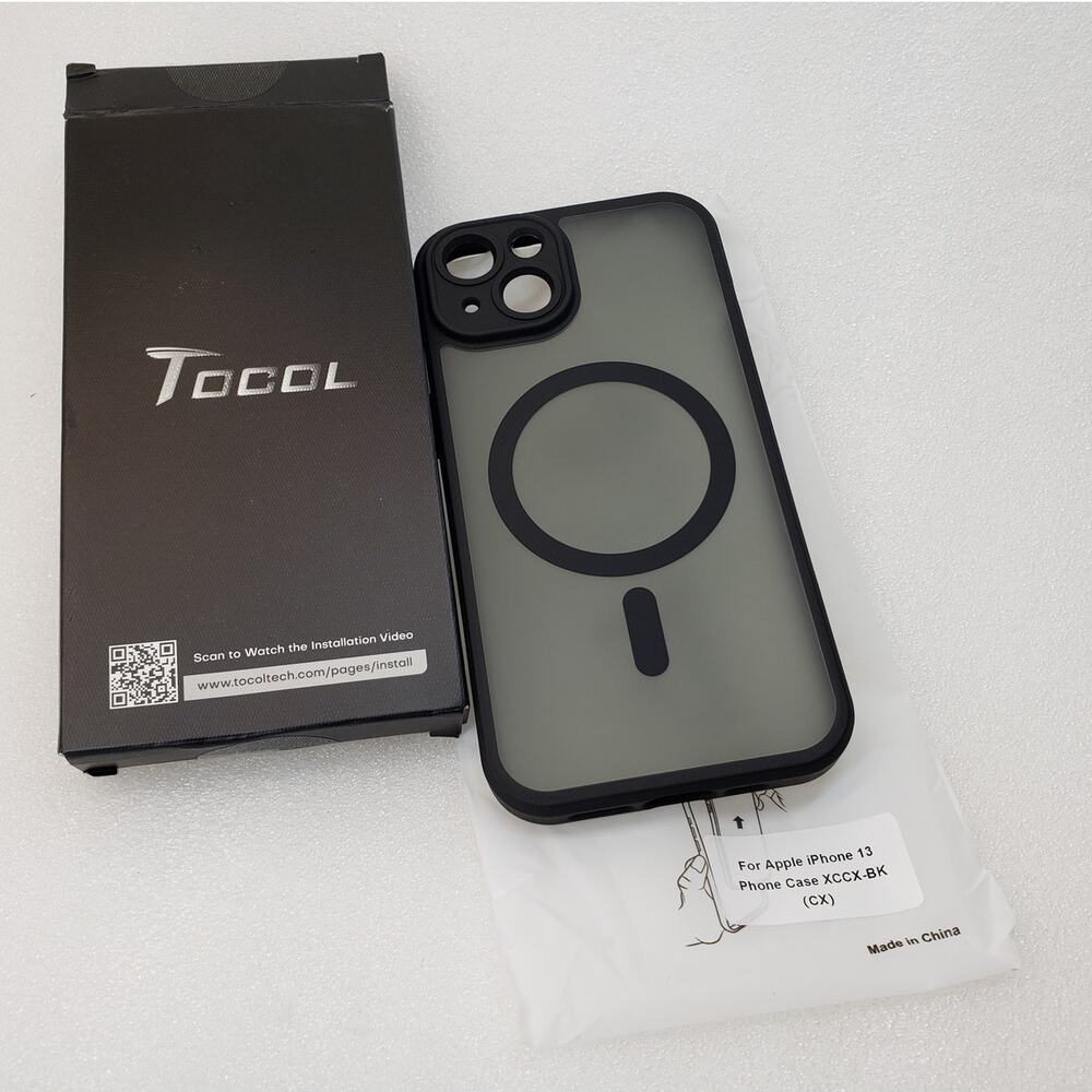 TOCOL Magnetic Phone Case for iPhone 13 (Translucent Matte Black)